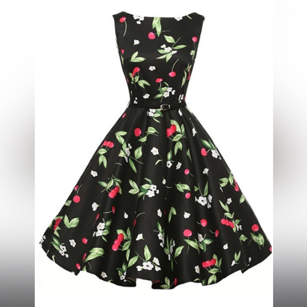 Grace Karin Cherry and Floral Dress